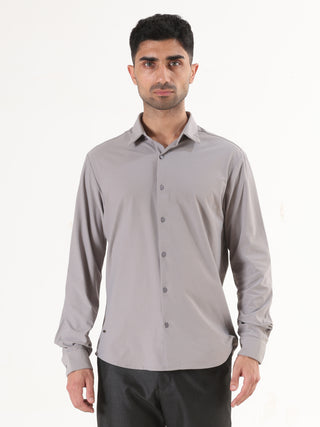 Light Grey Full Sleeve Shirt - Men's Semi Casual