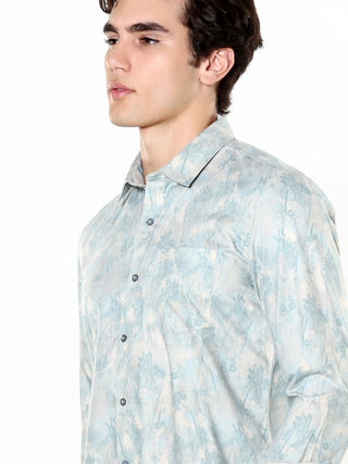 Occean Green Printed Shirt