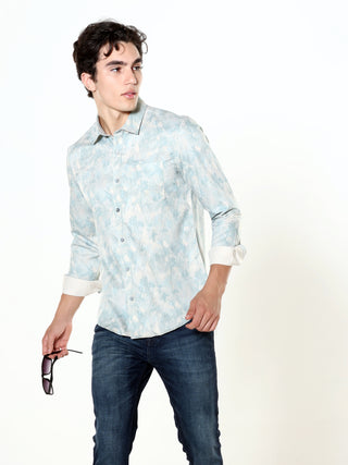 Occean Green Printed Shirt