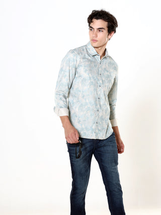 Occean Green Printed Shirt