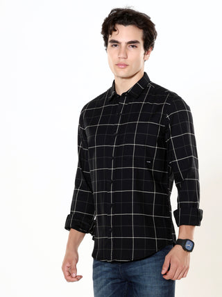 Black Checkered Casual Shirt