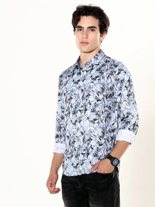 Delphinium Blue Garden Printed Shirt