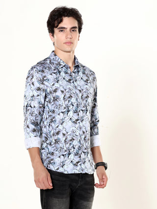 Delphinium Blue Garden Printed Shirt