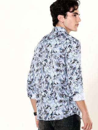 Delphinium Blue Garden Printed Shirt