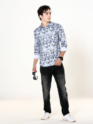 Delphinium Blue Garden Printed Shirt