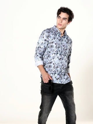 Delphinium Blue Garden Printed Shirt