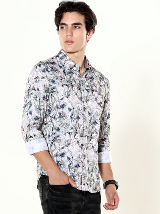 Sprucestone Grey Printed Shirt