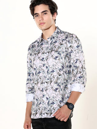 Sprucestone Grey Printed Shirt