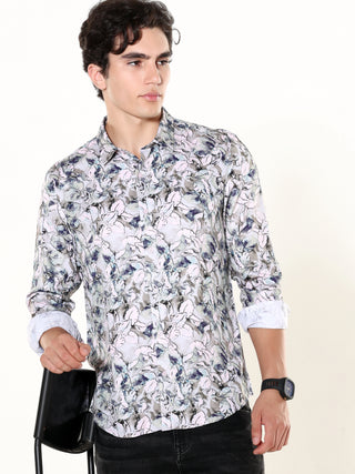 Sprucestone Grey Printed Shirt