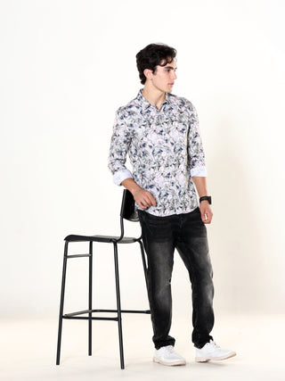 Sprucestone Grey Printed Shirt