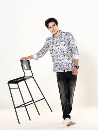 Sprucestone Grey Printed Shirt