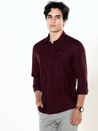 Vintage Wine Seamless Solid Shirt