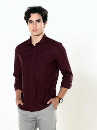 Vintage Wine Seamless Solid Shirt