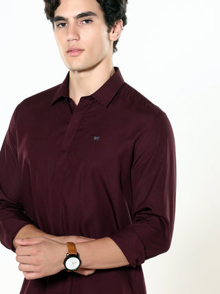 Vintage Wine Seamless Solid Shirt