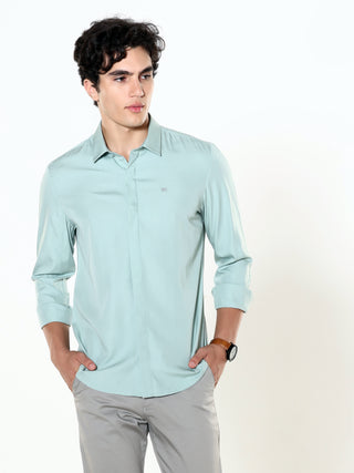 Sage Green Seamless Solid Shirt