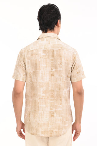 Rich Gold Printed Kurta Style Shirt