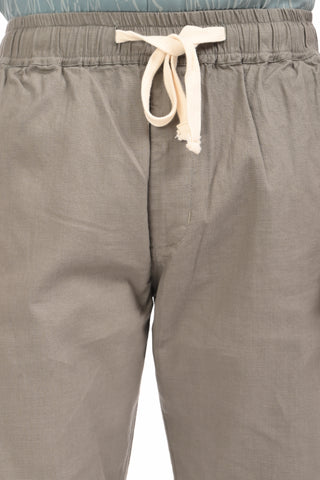 Carbon Grey Linen Blend Straight Fit Trousers