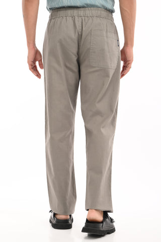 Carbon Grey Linen Blend Straight Fit Trousers