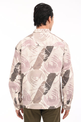 Dusk Terrain Printed Cotton Oversized Shirt