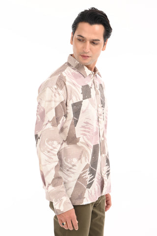 Dusk Terrain Printed Cotton Oversized Shirt