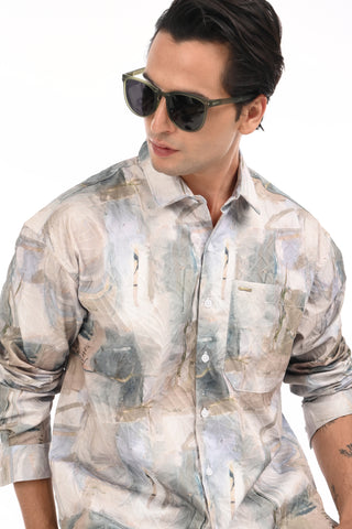 Multicolor Digital Printed Drop Shoulder Shirt