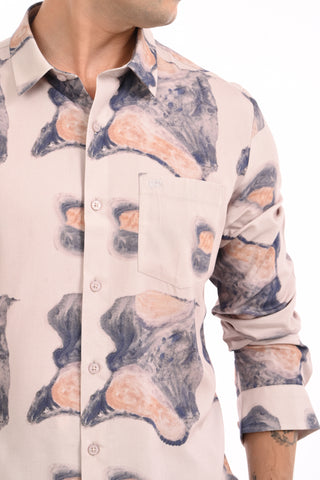 Off White AOP Digital Printed Casual Shirt