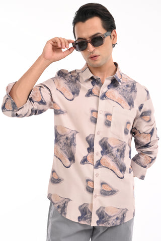 Off White AOP Digital Printed Casual Shirt