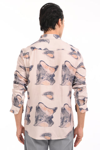 Off White AOP Digital Printed Casual Shirt