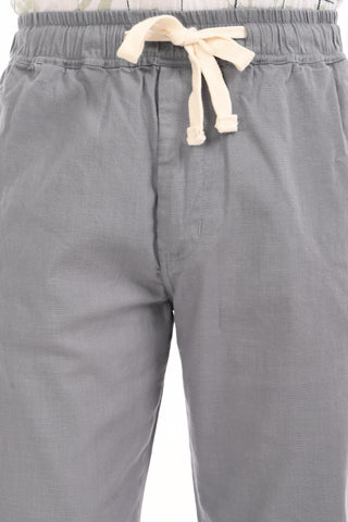 Mirage Grey Linen Blend Straight Fit Trousers