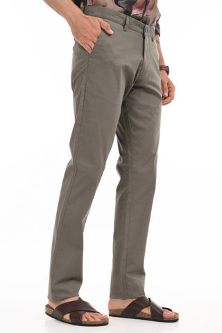 Dark Grey Slim Fit Cotton Chinos