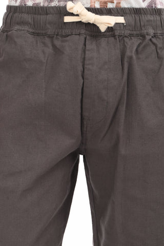 Olive Green Linen Blend Straight Fit Trouser