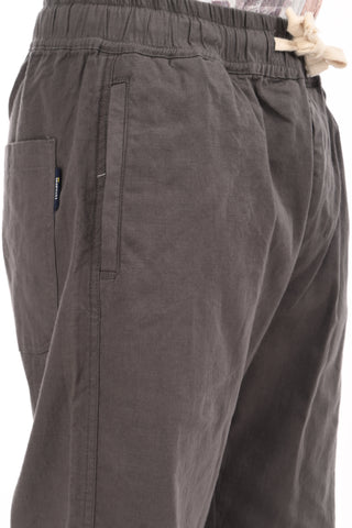 Olive Green Linen Blend Straight Fit Trouser