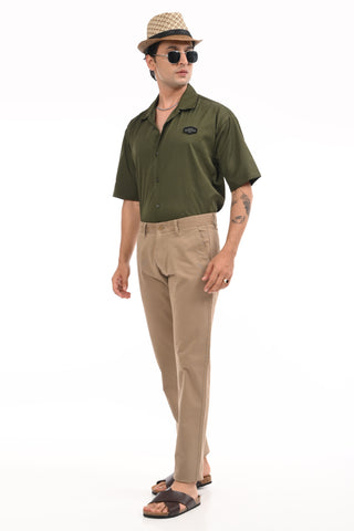 Khaki Slim Fit Cotton Chinos