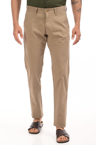 Khaki Slim Fit Cotton Chinos