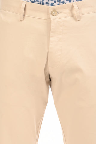 Cream Slim Fit Cotton Chinos