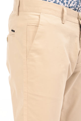 Cream Slim Fit Cotton Chinos