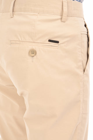 Cream Slim Fit Cotton Chinos