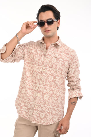 Peach Mirage Printed Cotton Shirt