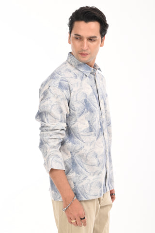 Enigmatic Blue Oversized Cotton Shirt