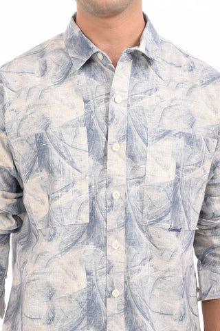 Enigmatic Blue Oversized Cotton Shirt