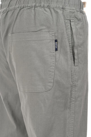 Dark Gray Linen Blend Straight Fit Trouser