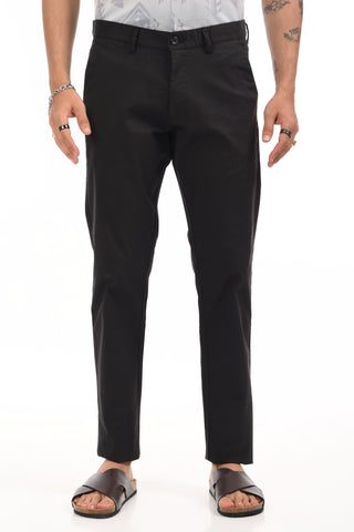 Black Slim Fit Cotton Chinos