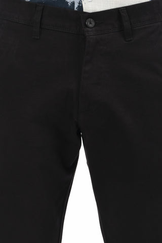 Jet Black Slim Fit Cotton Chinos