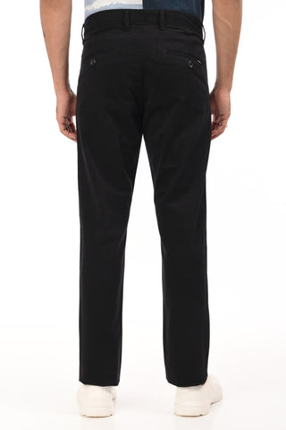 Jet Black Slim Fit Cotton Chinos