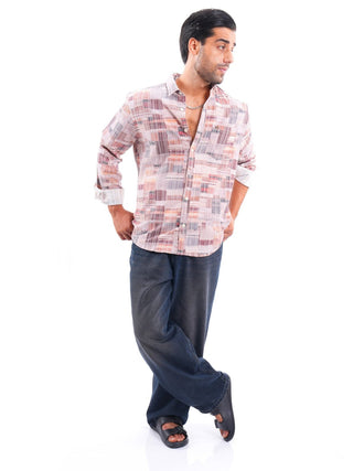 Amberglow Multi - colored Ribbed casual Shirt - model_poseposition_of_shirtporduct_type