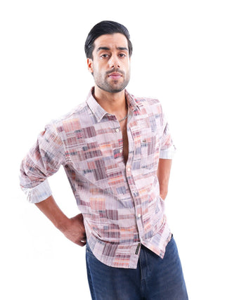 Amberglow Multi - colored Ribbed casual Shirt - model_poseposition_of_shirtporduct_type
