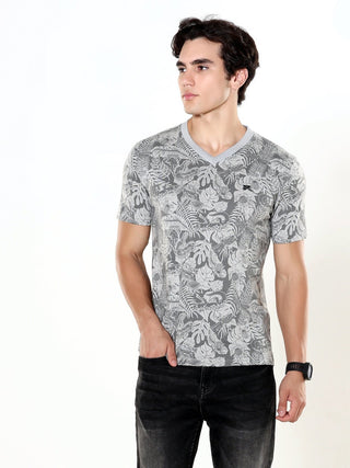 Ashen Bloom Grey Light Weight T-shirt - model_poseposition_of_shirtporduct_type