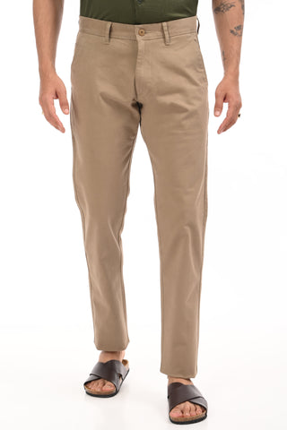 Beige Slim Fit Cotton Twill Chino - model_poseposition_of_shirtporduct_type
