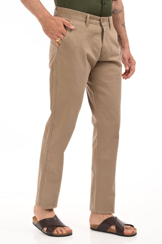 Beige Slim Fit Cotton Twill Chino - model_poseposition_of_shirtporduct_type