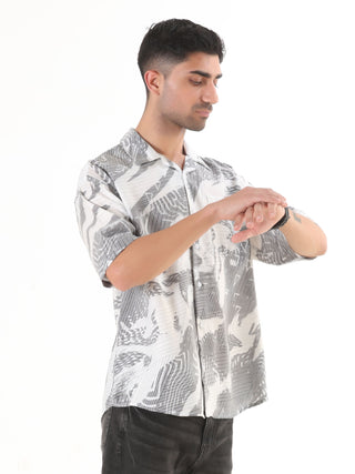 Black & Grey Maverick Oversized Shirt - model_poseposition_of_shirtporduct_type